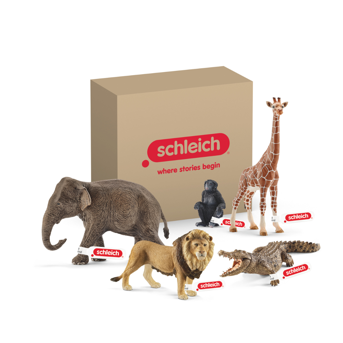 4 sottobicchieri quadrati con elefanti indiani – motivo animalier Art colorato set regalo a tema #78370